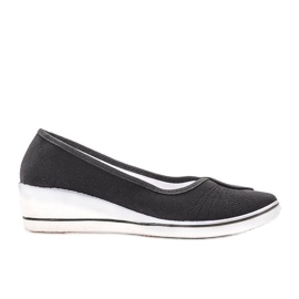 Černé tenisky od Denison na klínovém podpatku černý