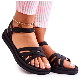 Voňavé dámské sandály na suchý zip ZAXY JJ285068 Black černý