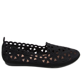 Prolamované baleríny Kida Black černý