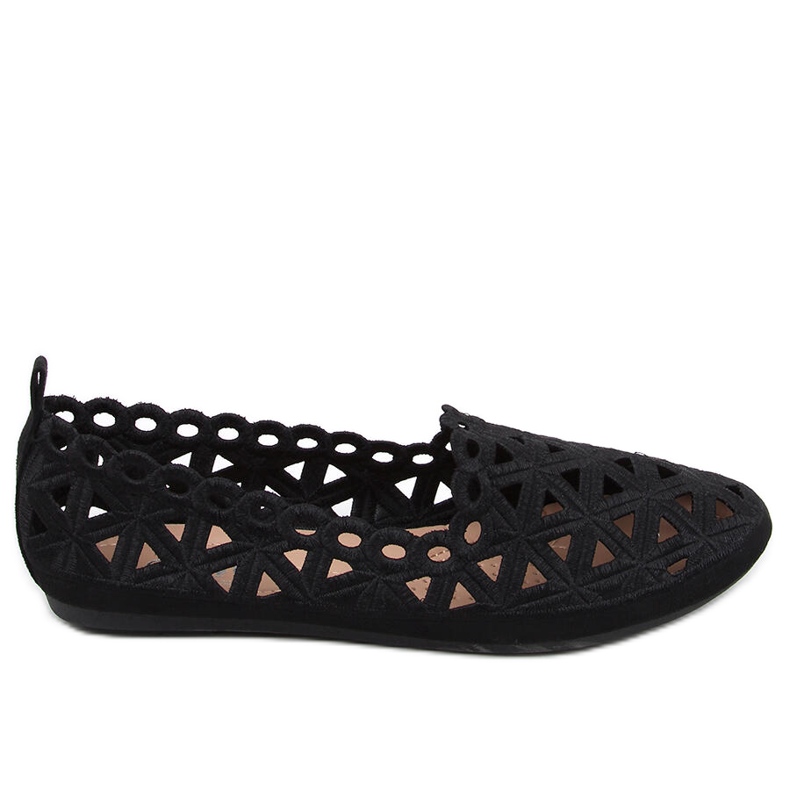 Prolamované baleríny Kida Black černá