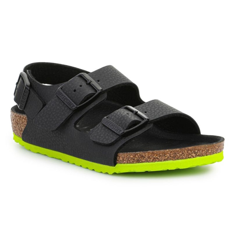 Sandály Birkenstock Milano Kinder 1022129 Desert Soil Black Lime černá