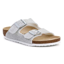 Kalpki Birkenstock Arizona Kids 1022230 Cosmic Sparkle White stříbro