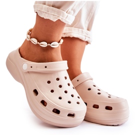 FS1 Dámské pěnové pantofle Crocs Beige Coline béžový