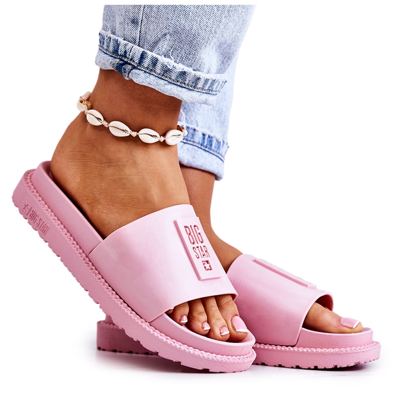 Dámské pantofle Big Star JJ274A303 Růžové růžový