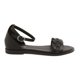 Evento Dámské sandály s Braid 22SD35-4604 Black černý