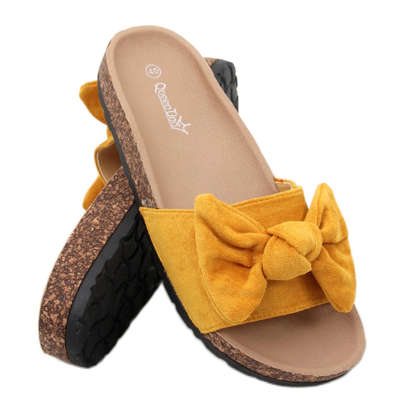 Korkové pantofle Kiara Yellow žlutá Korkové pantofle Kiara Yellow žlutá