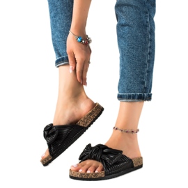 Bestelle Stylové žabky s mašlí černý