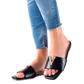 Seastar Stylové černé pantofle černý