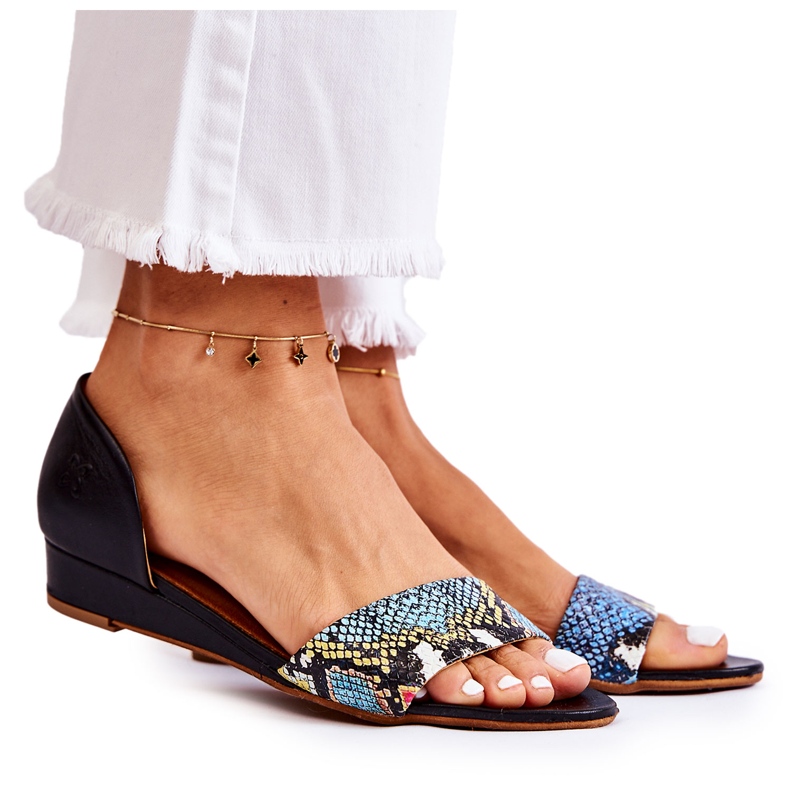 Kožené sandály Maciejka 1971-63 Černá vícebarevný Kožené sandály Maciejka 1971-63 Černá vícebarevný