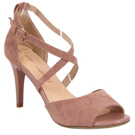 Růžové sandály na vysokém podpatku W Sergio Leone růžový Růžové sandály na vysokém podpatku W Sergio Leone růžový