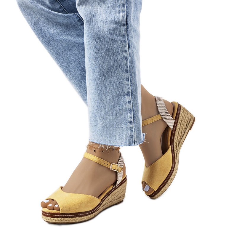 Žluté espadrilky na klínu Heis žlutá Žluté espadrilky na klínu Heis žlutá