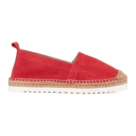 T.Sokolski Kožené Espadrilky Na Platformě červený