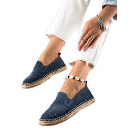 T.Sokolski Klasické kožené espadrilky námořnická modř