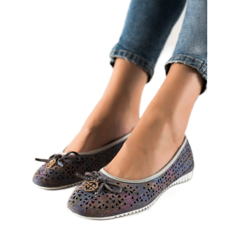 T.Sokolski Barevná kožená balerína vícebarevný