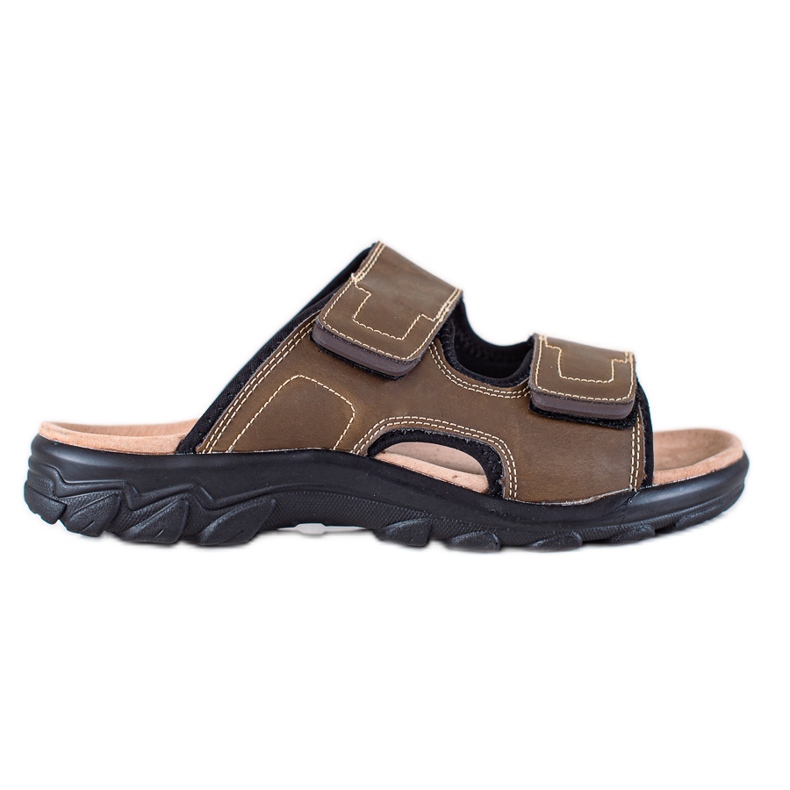 DK Kožené pánské pantofle hnědý