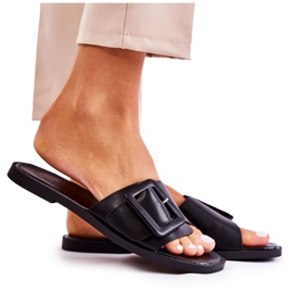 FE1 Dámské módní letní pantofle Black Sylvia černý