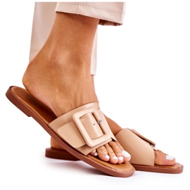 FE1 Dámské módní pantofle pro letní cappuccino Sylvia béžový