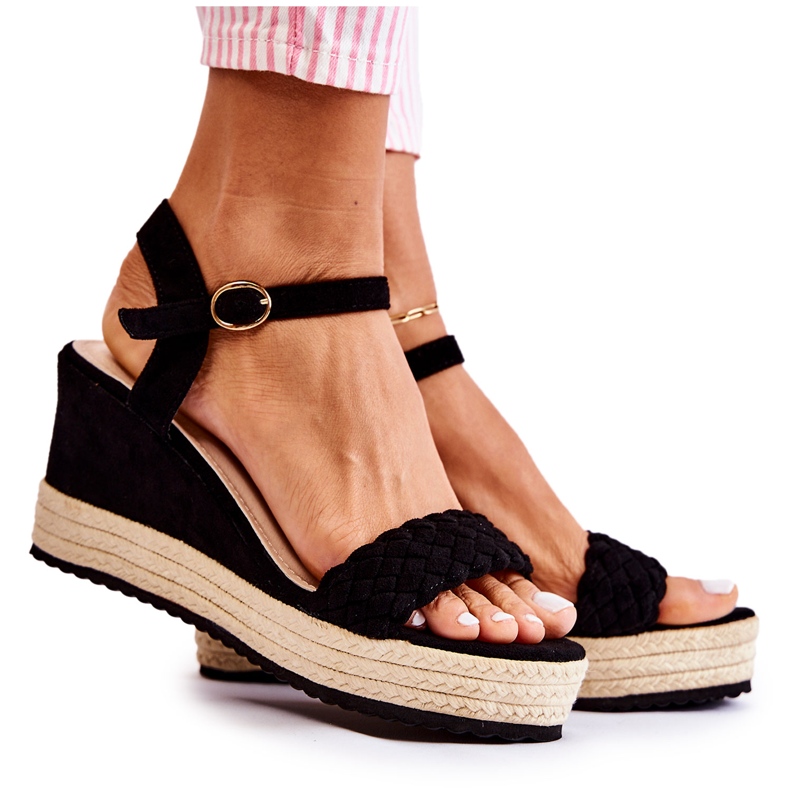 FB2 Černé semišové sandály na klínu Gabriela béžový černá FB2 Černé semišové sandály na klínu Gabriela béžový černá