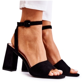 FB2 Módní Sandály Na Baru Black Salis černá FB2 Módní Sandály Na Baru Black Salis černá