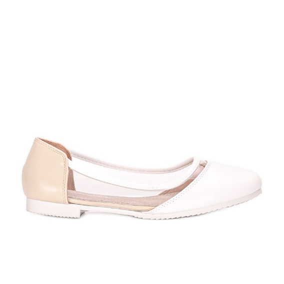 Bílé poloprůhledné dětské balerínky Juva béžový