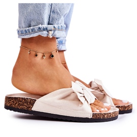 PS1 Pantofle Wendy světle béžová korková podrážka béžový