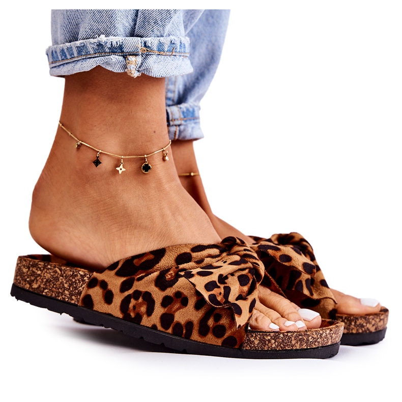 Pantofle Wendy Brown a Black Cork béžový hnědý černá