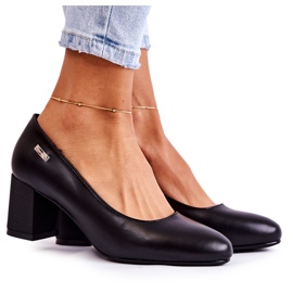 Kožené lodičky na baru Sergio Leone PB178 černá černý