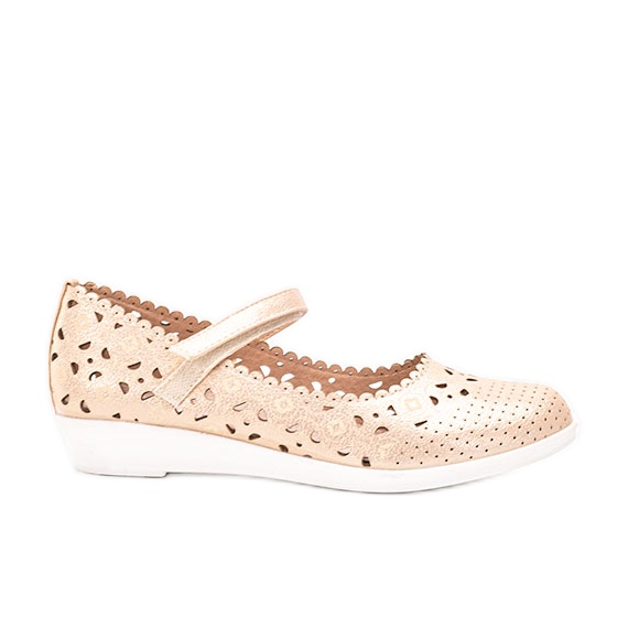 Dětské zlaté ažurové baleríny Cardosa zlatý
