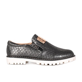 Černé metalické dětské botičky Virton černý