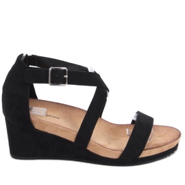 Sandály na klínku Ashlyn Black černý
