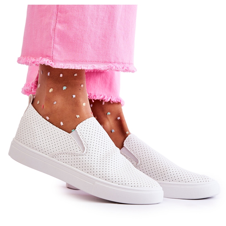 FK2 Dámské bílé Slip On Boty Viviana bílý FK2 Dámské bílé Slip On Boty Viviana bílý
