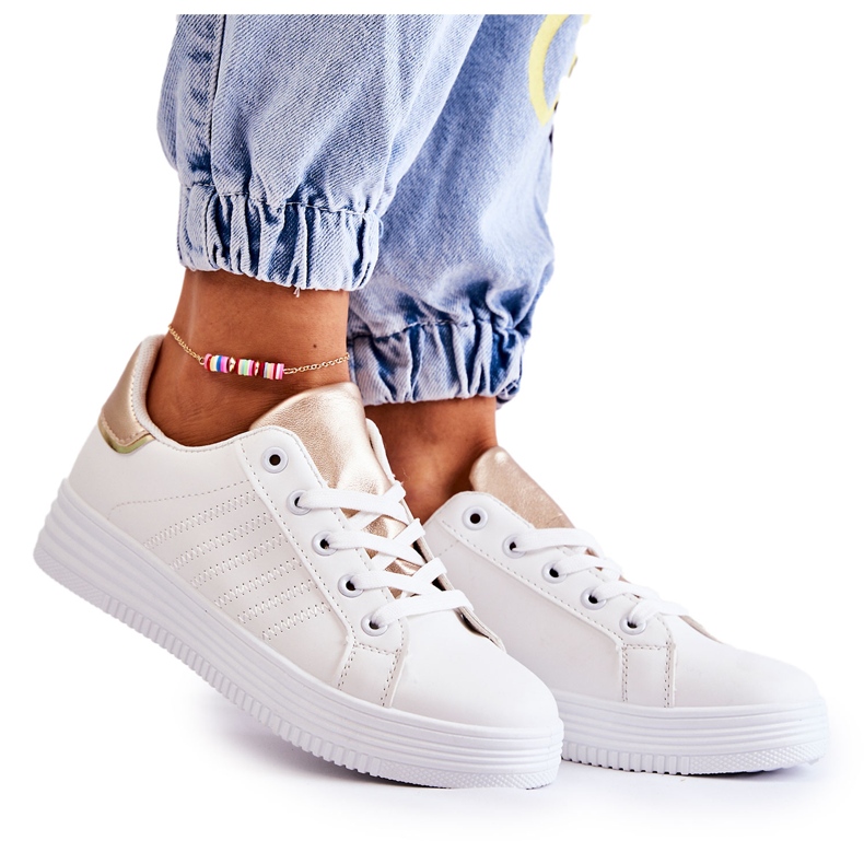 FK2 Dámské bílé sportovní boty Samanta bílý zlatý