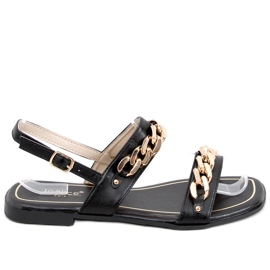 Indie Černé sandály s řetízky černý