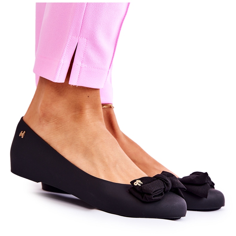 PH1 Dámské gumové baleríny Mašle Černá Fergie