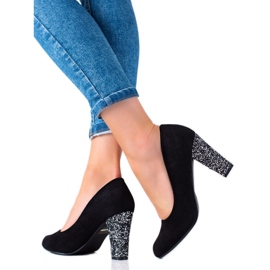 Weide Semišové lodičky se třpytkami černý