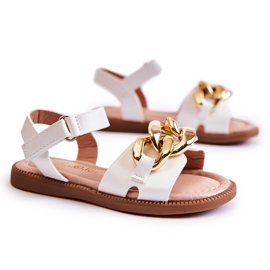 FR1 Dětské sandály s bílým suchým zipem Layra ['bílý']