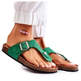 FB1 Dámské Pantofle Se Sponou Zelená Elina