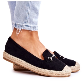 S.Barski Klasické černé nazouvací dámské espadrilky Oresa černý