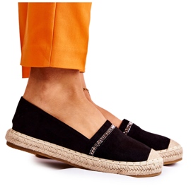 S.Barski Klasické dámské černé nazouvací espadrilky Cersei černý