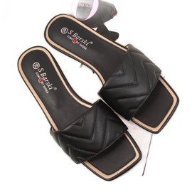 Prošívané pantofle S. Barski W OLI103A černé černý