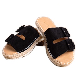 SHELOVET Semišové Pantofle S Přezkami černý