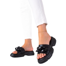 SHELOVET Dámské Pantofle Na Platformě černý