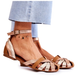 Kožené dámské sandály Maciejka 01924-32 Zlato-hnědá hnědý