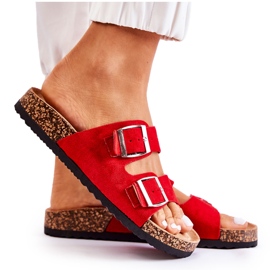 Dámské červené pantofle Misandei Slip On červený