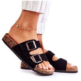 FB1 Dámské černé slip-on pantofle Misandei černá