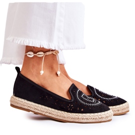 S.Barski Nazouvací dámské espadrilky Meredith Black Openwork černá S.Barski Nazouvací dámské espadrilky Meredith Black Openwork černá