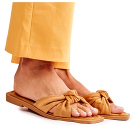 PG1 Dámské módní semišové pantofle Camel Lorrie hnědý žluť