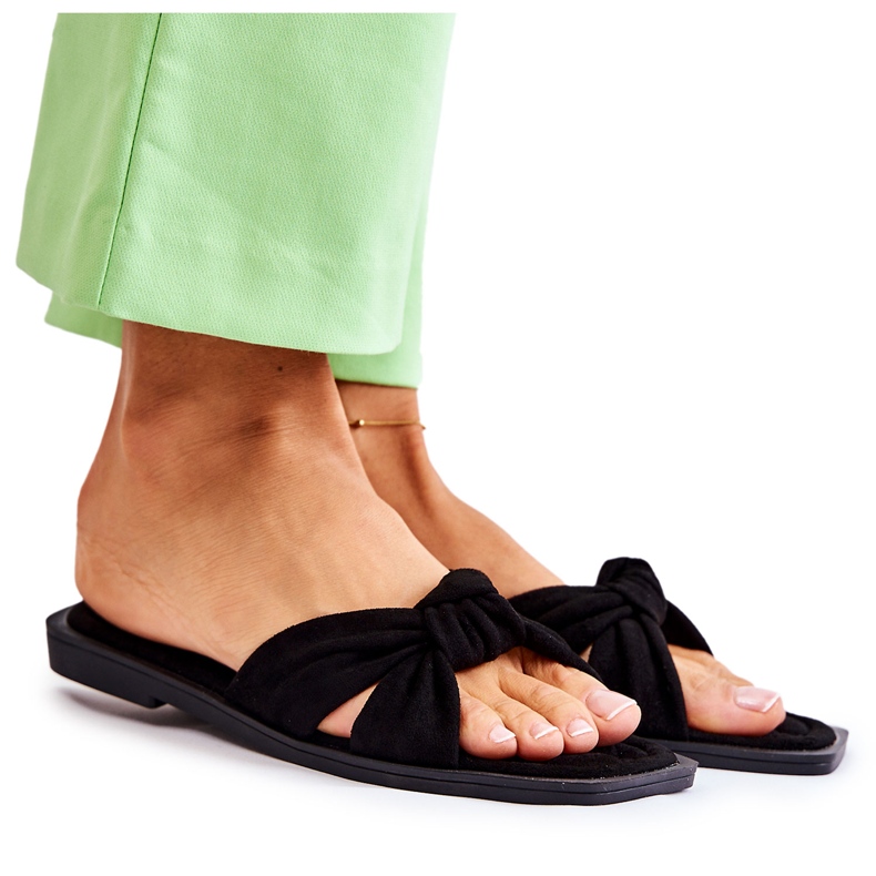 PG1 Dámské módní semišové černé pantofle Lorrie černá