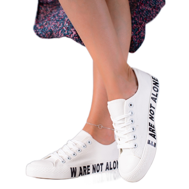 SHELOVET Bílé módní tenisky bílý