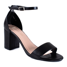 SHELOVET Klasické sandály na baru černá SHELOVET Klasické sandály na baru černá